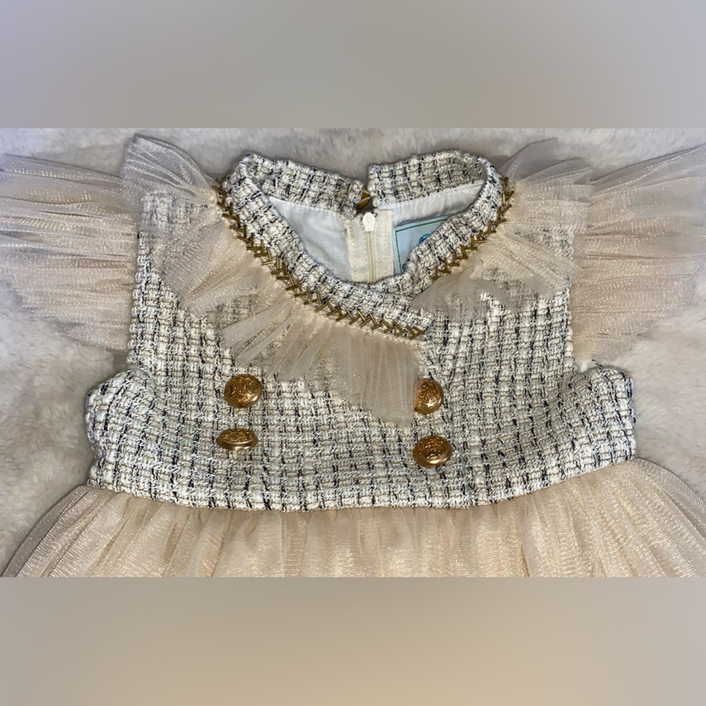 Petite Maison Kids brand  
Elegant Cream Tulle Dress good condition - Picture 4 of 6